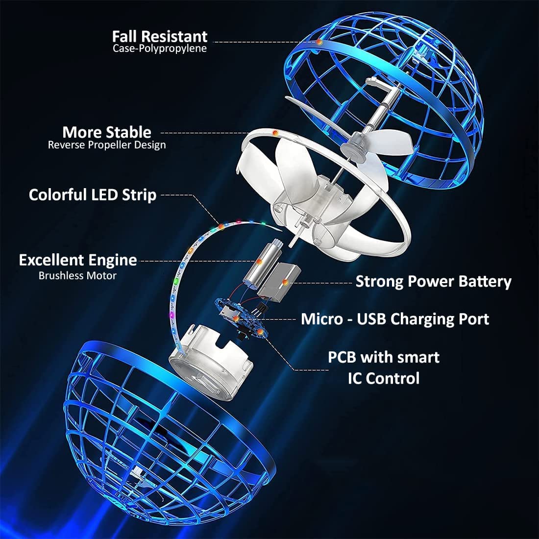 Magic Boomerang Spinner ā Rechargeable LED Flying Ball Toy